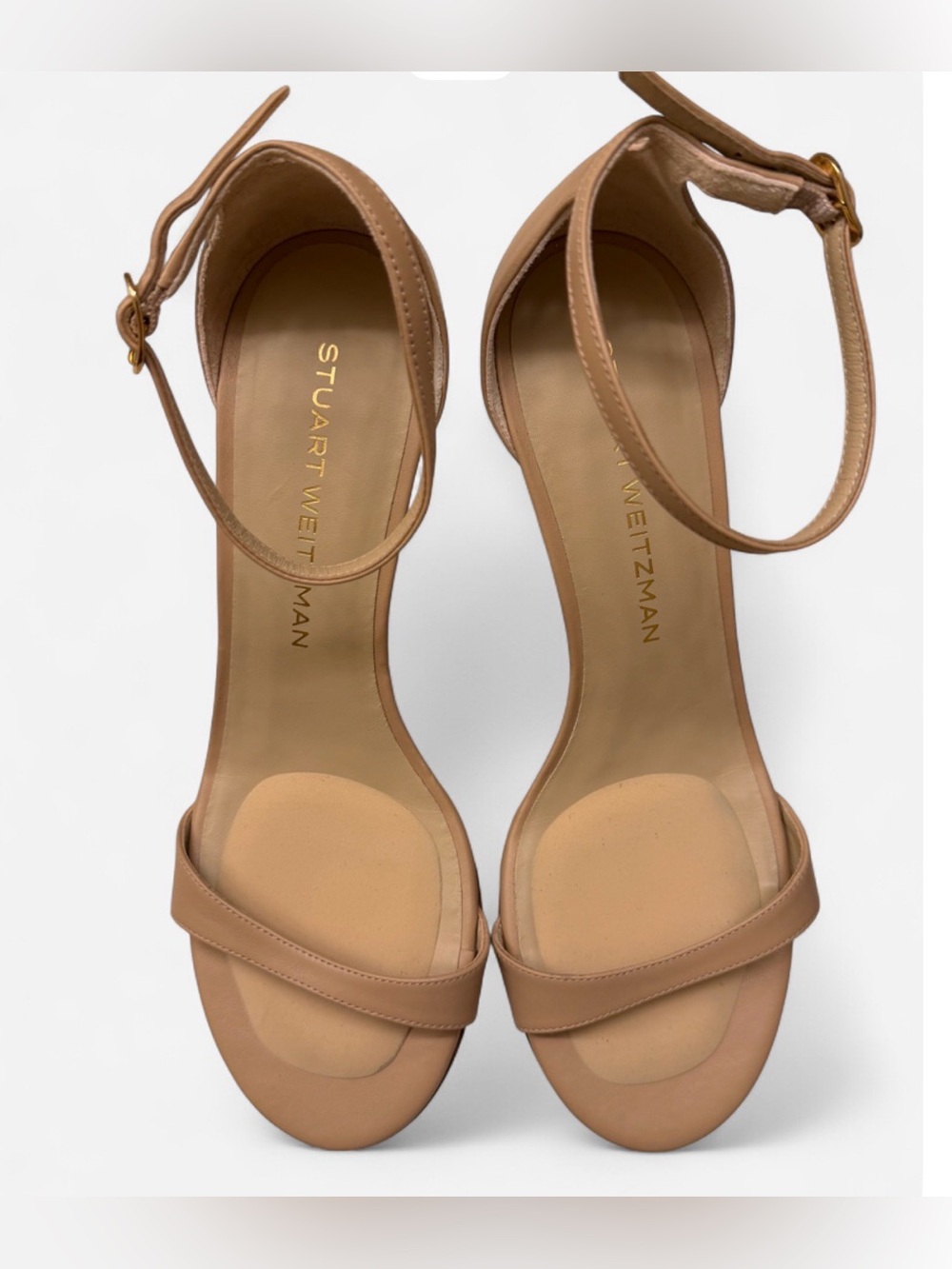 Stuart Weitzman Nude Tan Ankle-Strap Heels